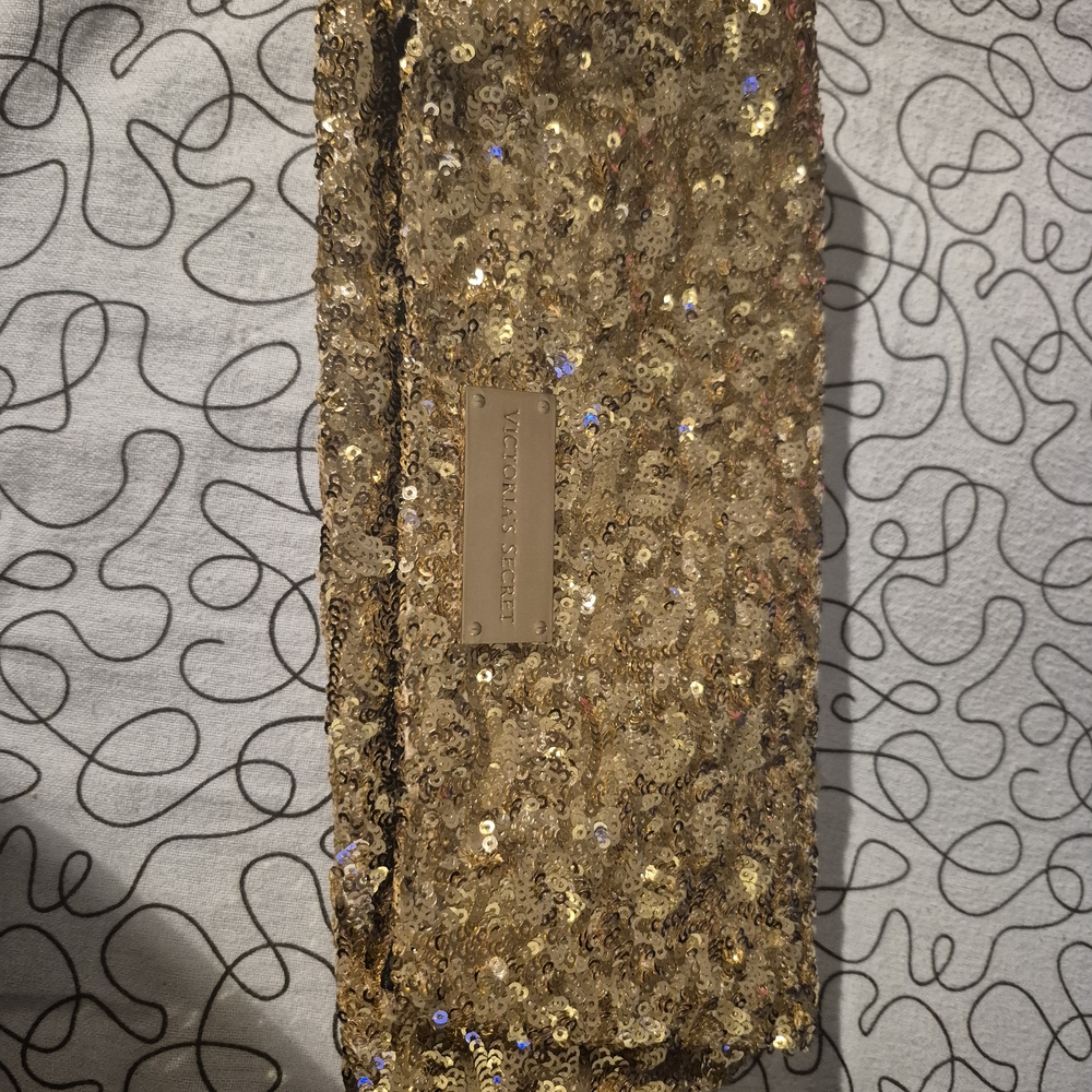 Victoria's Secret Shimmering Gold Sequin Satchel